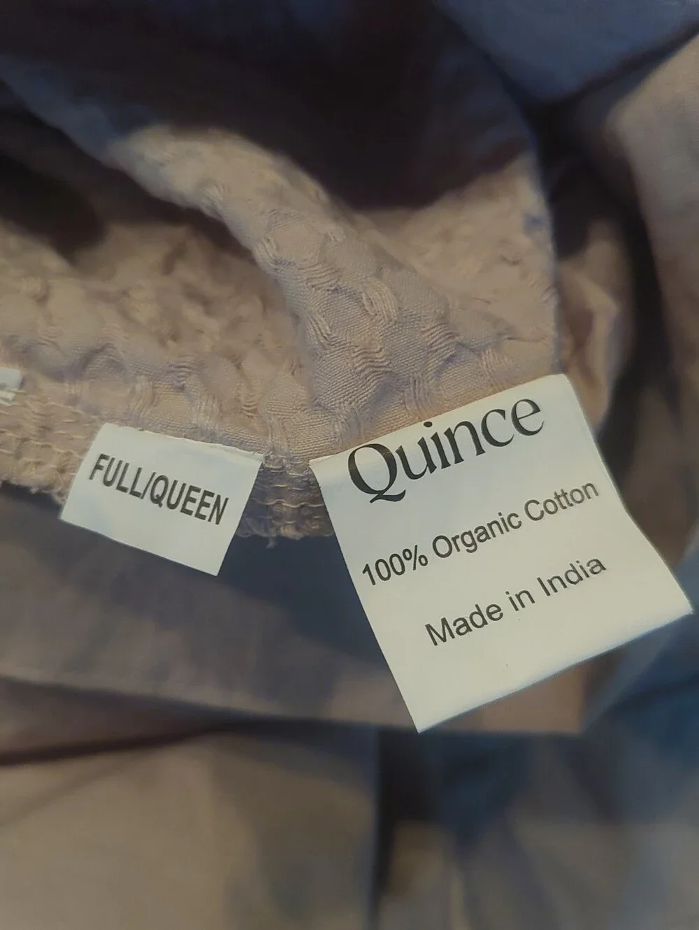 NWOT! Quince 100% Organic Cotton Waffle Sand Duvet & 2 Shams! Full/ Queen (664)